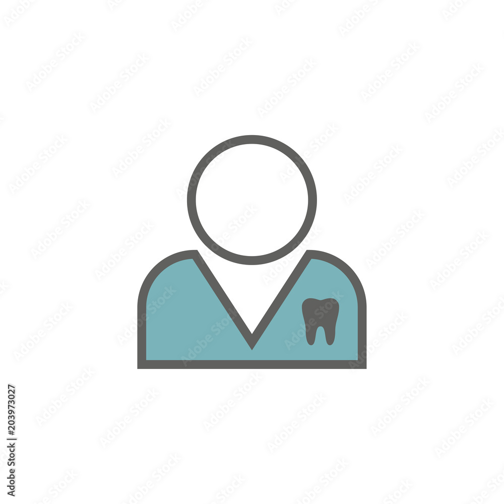 Dentist generic icon with dental images, man / woman nondescript - with tooth icon Dentist generic icon with dental images, man / woman nondescript - with tooth icon