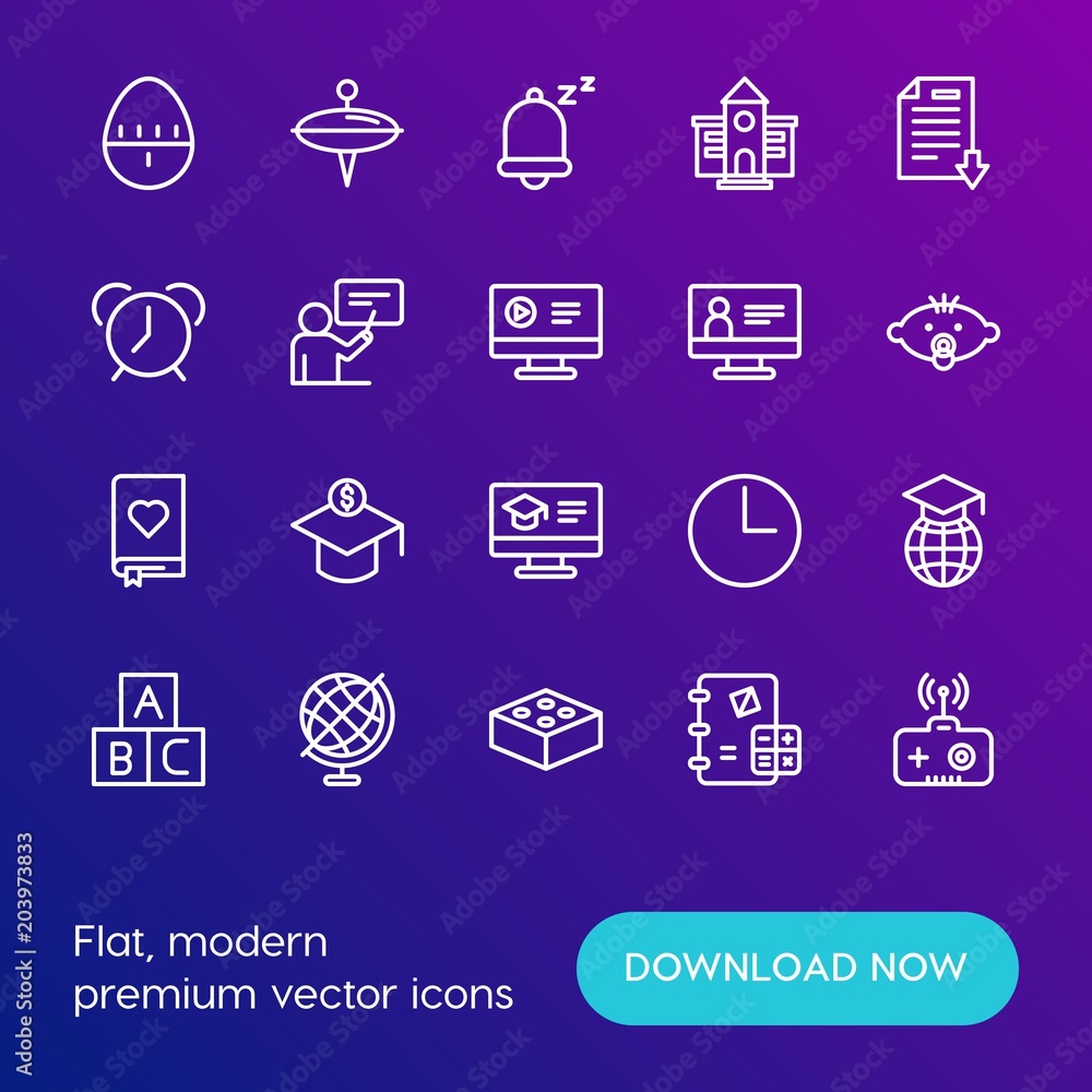 Modern Simple Set of time, education, kids and toys Vector outline Icons. Contains such Icons as round, toy, globe, math, control and more on gradient background. Fully Editable. Pixel Perfect. Modern Simple Set of time, education, kids and toys Vector outline Icons. Contains such Icons as round, toy, globe, math, control and more on gradient background. Fully Editable. Pixel Perfect.