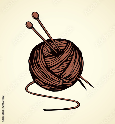 Knitting. Vector drawing