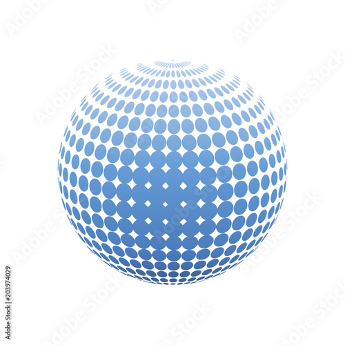 Abstract halftone 3d sphere design, Halftone ball, Halftone graphic vector concept
