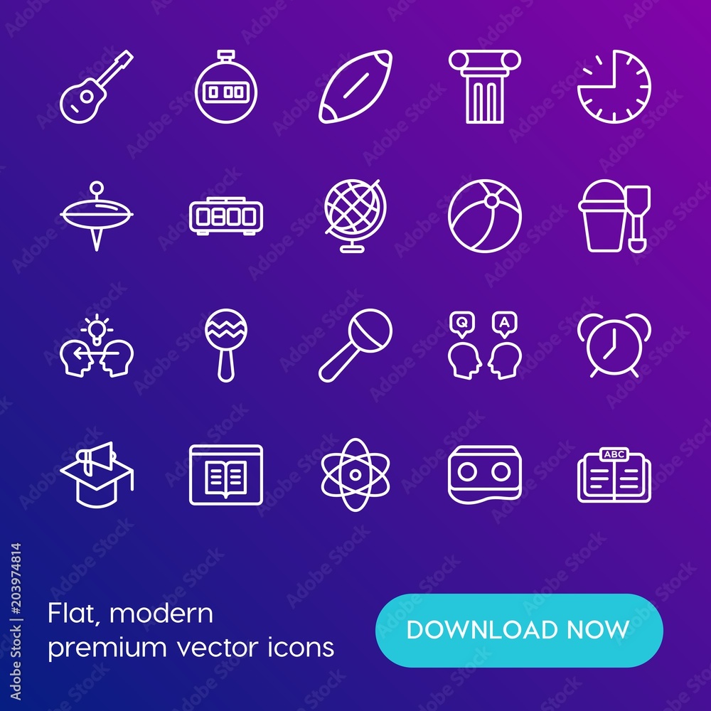 Modern Simple Set of time, education, kids and toys Vector outline Icons. Contains such Icons as stop, rock, happy, cardboard, alarm and more on gradient background. Fully Editable. Pixel Perfect. Modern Simple Set of time, education, kids and toys Vector outline Icons. Contains such Icons as stop, rock, happy, cardboard, alarm and more on gradient background. Fully Editable. Pixel Perfect.