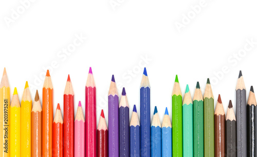 color pencils isolated on white background