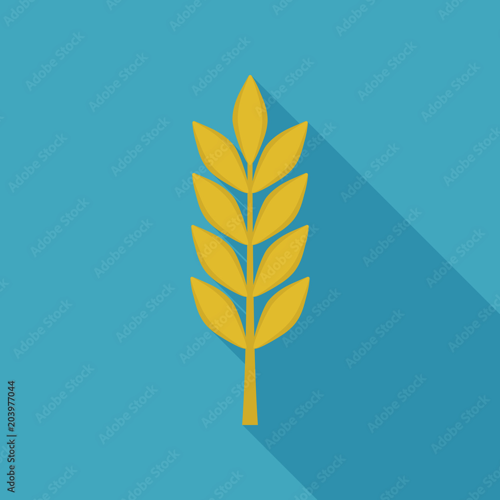Wheat icon in flat long shadow design Wheat icon in flat long shadow design