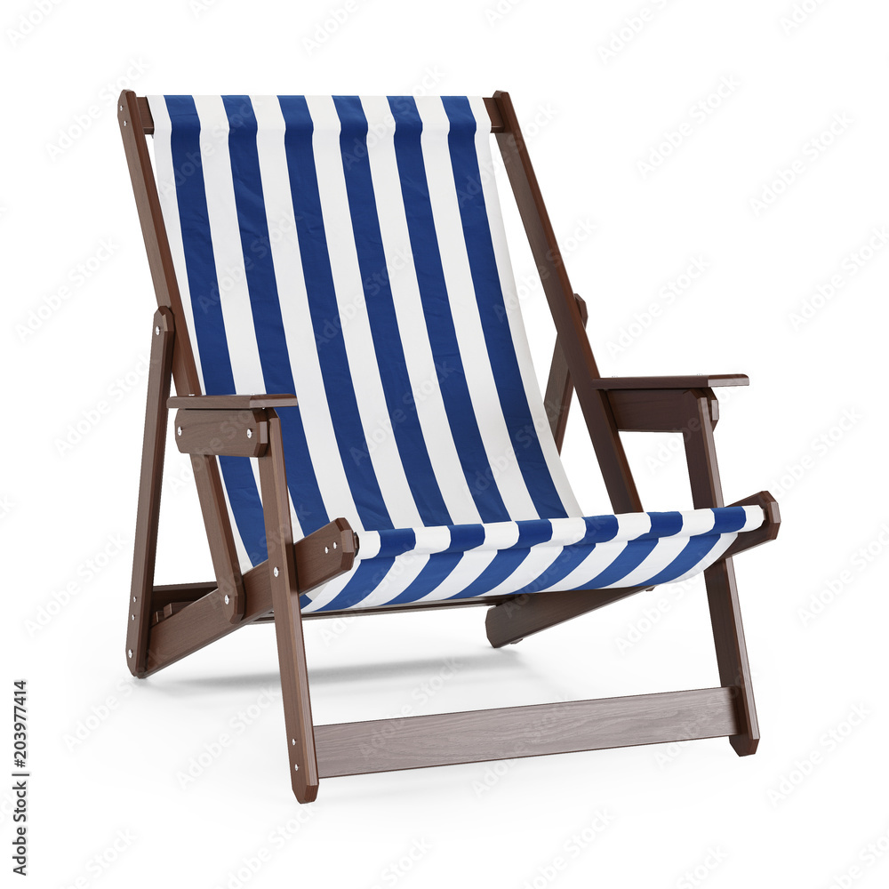 Chaise lounge on white background. 3D rendering. Chaise lounge on white background. 3D rendering.