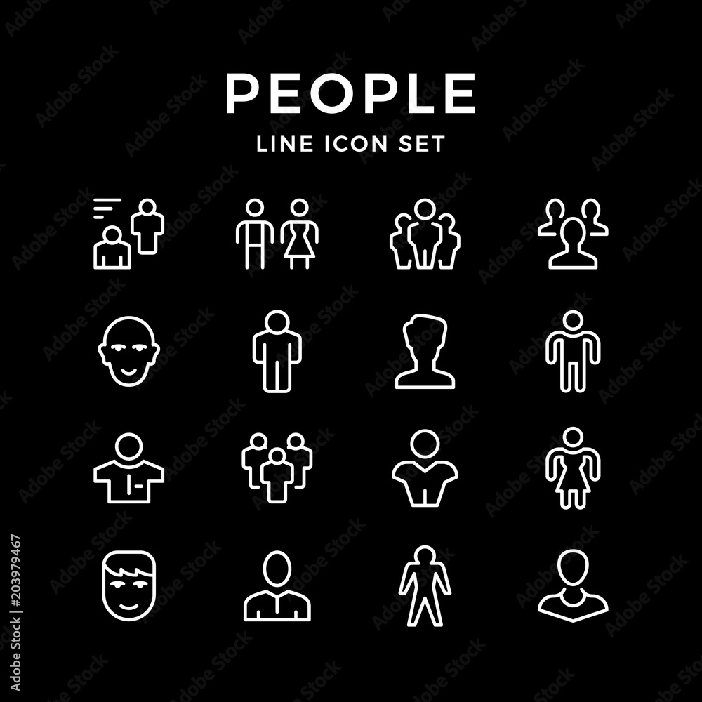 Set line icons of people Set line icons of people