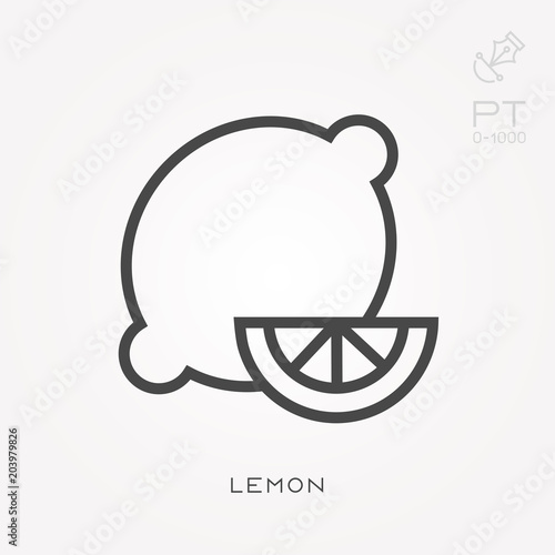 Line icon lemon