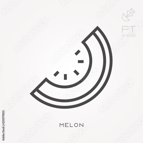 Line icon melon