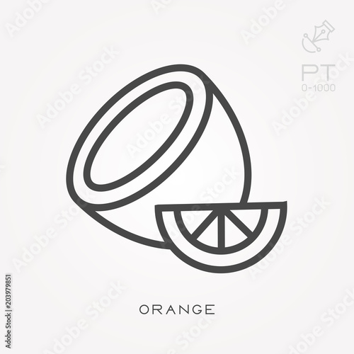 Line icon orange