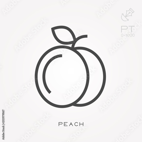 Line icon peach