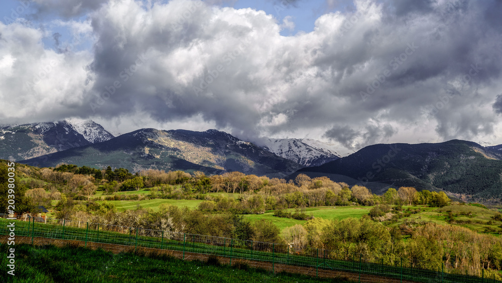 View at the Pyrenees mountains in France. 