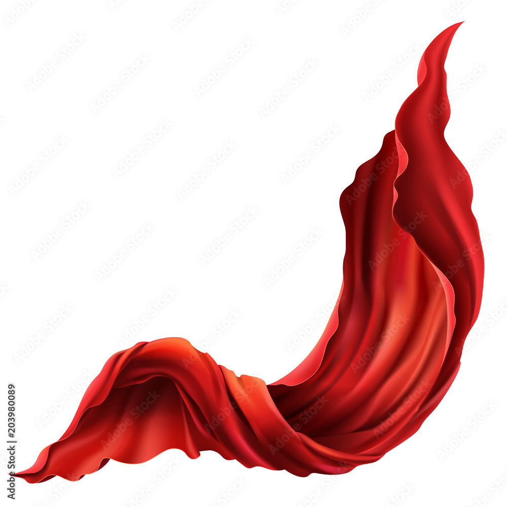 Red silk fabric, red cloth material flying in the wind , 3d rendering.  34878046 Stock Video at Vecteezy