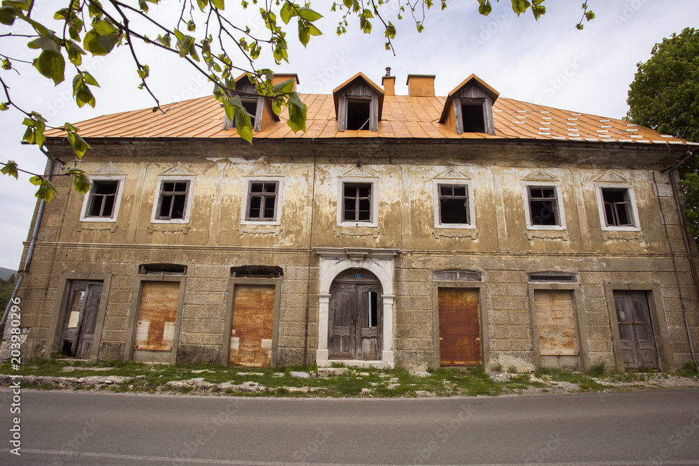 Old abandoned house in Fuzine, Croatia