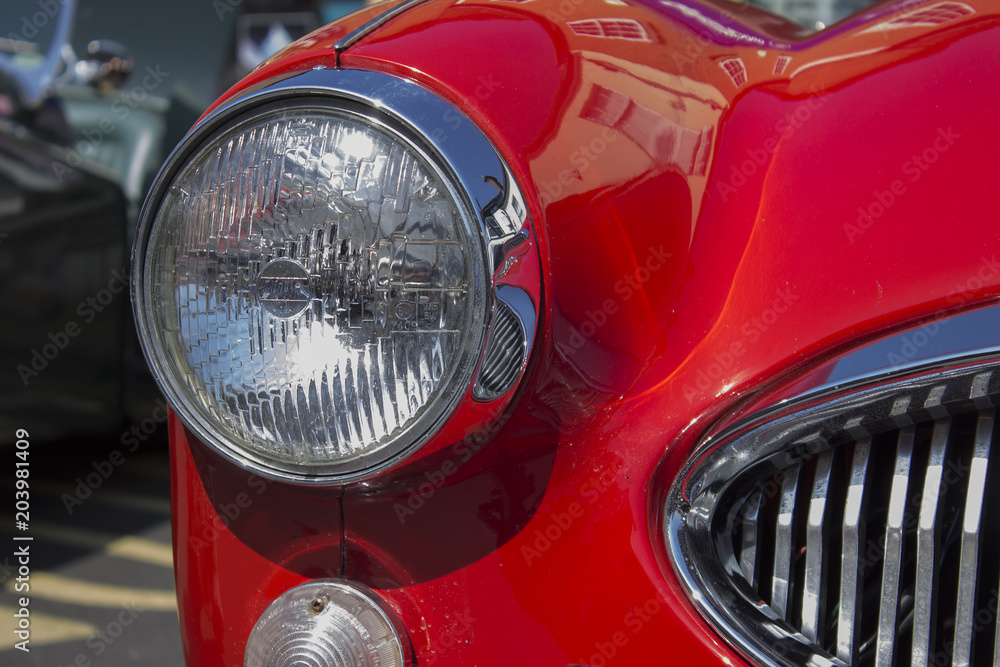 Headlight of vitage classic car