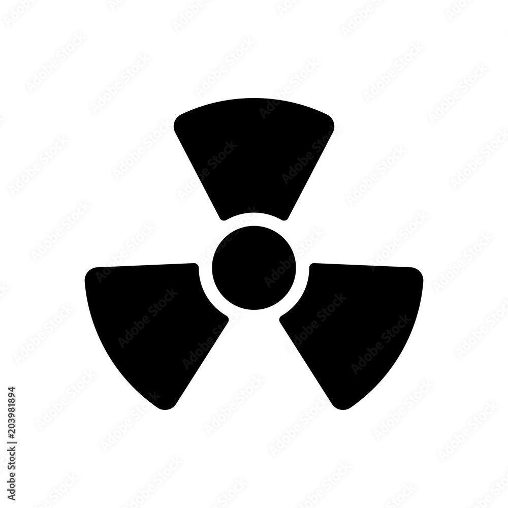 Radiation simple symbol. Radioactivity icon Radiation simple symbol. Radioactivity icon