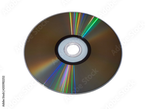 Colorful compact disc isolated on a white background photo