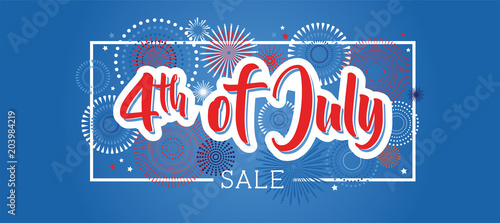 Fourth of July. 4th of July holiday banner. USA Independence Day banner for sale, discount, advertisement, web etc