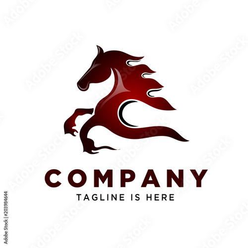 fire speed running horse logo