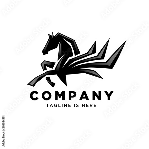 abstract pegasus jump logo