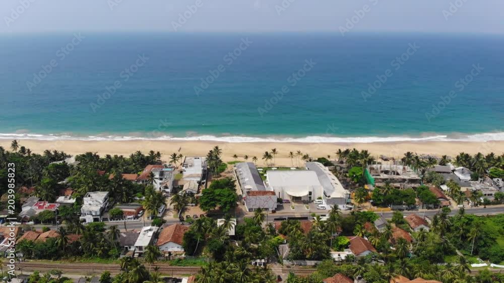 Aerial view of the beach of Hikkaduwa, a nice tourist place of Sri Lanka Aerial view of the beach of Hikkaduwa, a nice tourist place of Sri Lanka