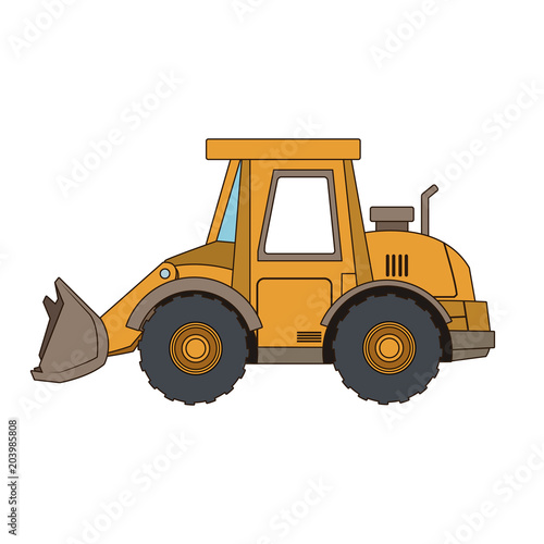 Construction backhoe vehicle vector illustration graphic design