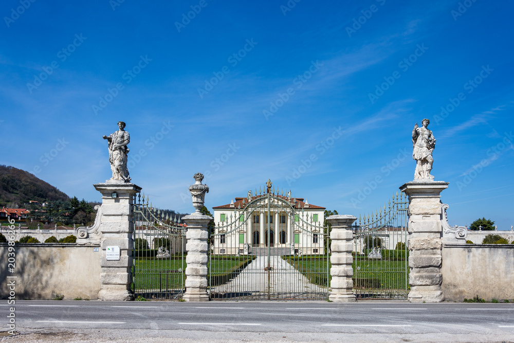 Front view of the Villa Cordellina Lombardi in Montecchio Maggiore, Veneto