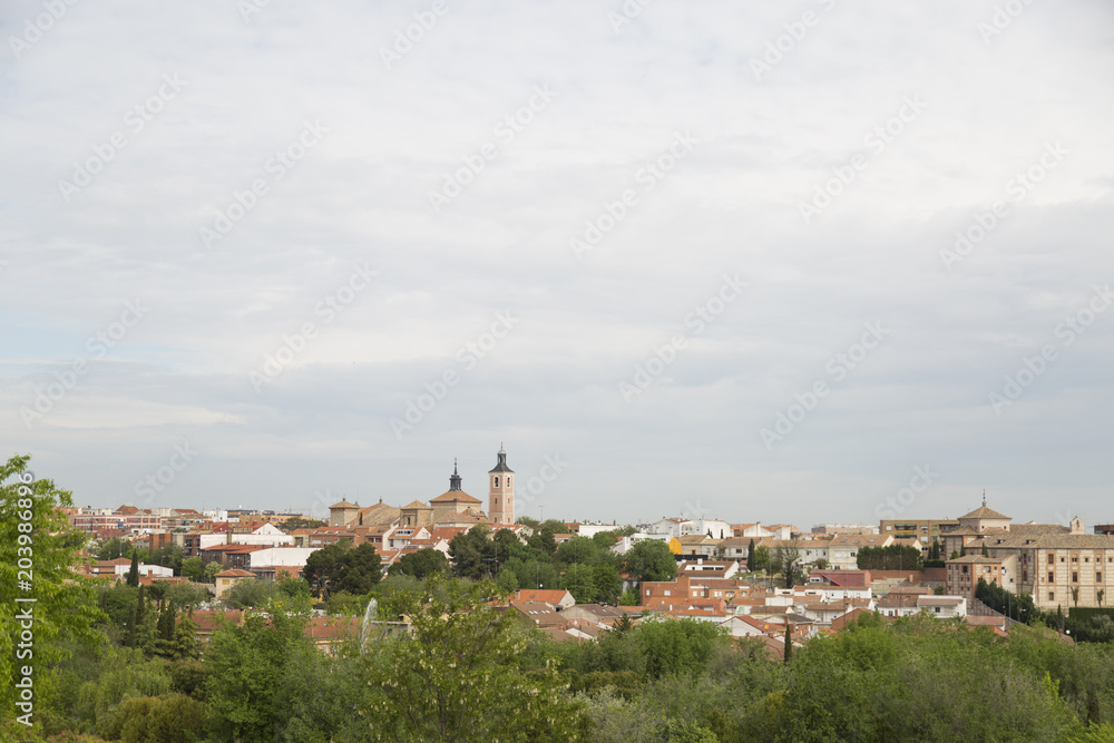 panoramic view of a town in Madrid city, Spain