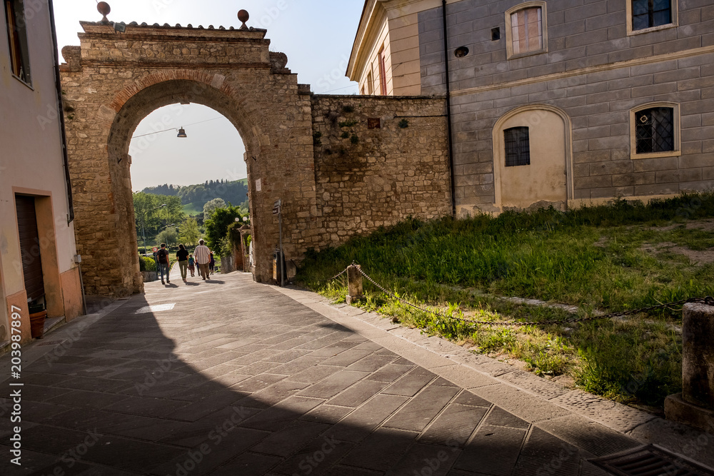 ASCIANO, TUSCANY, Italy - ancient gateway to the city