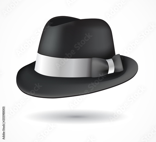 Vector fedora hat isolated on white photo