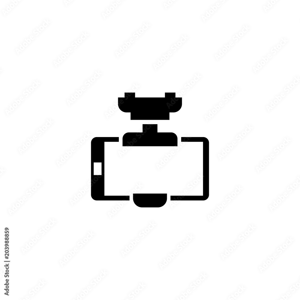 Smartphone Car Holder. Flat Vector Icon. Simple black symbol on white background Smartphone Car Holder. Flat Vector Icon. Simple black symbol on white background