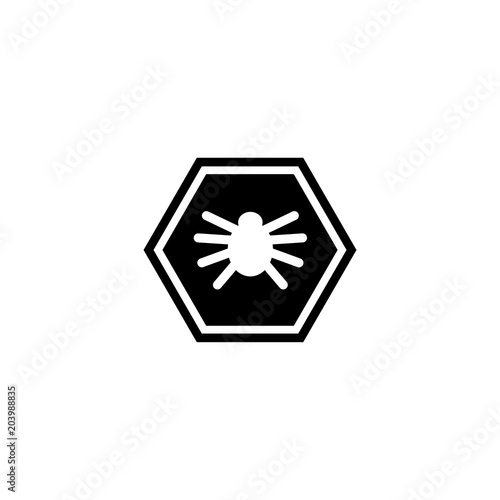 Virus, Microbe, Bacteria. Flat Vector Icon. Simple black symbol on white background
