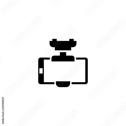 Smartphone Car Holder. Flat Vector Icon. Simple black symbol on white background