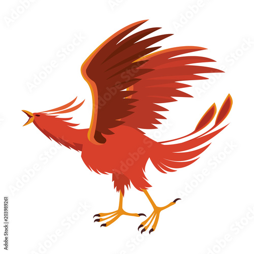 Fenix fantastic creature cartoon vector illustration graphic design