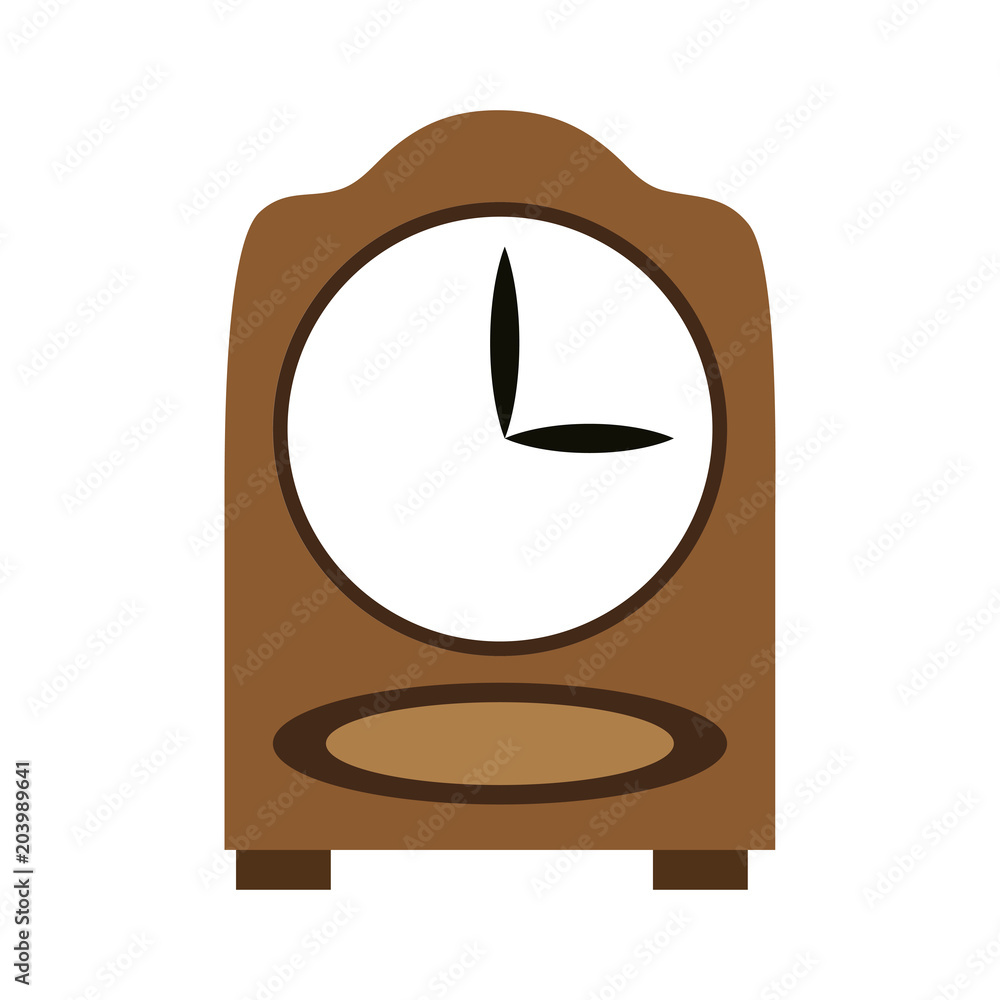 Wooden clock isolated vector illustration graphic design Wooden clock isolated vector illustration graphic design