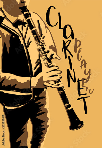 The boy playing clarinet poster