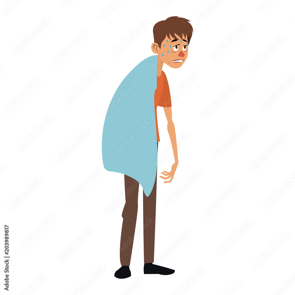 Sick man cartoon vector illustration graphic design Sick man cartoon vector illustration graphic design