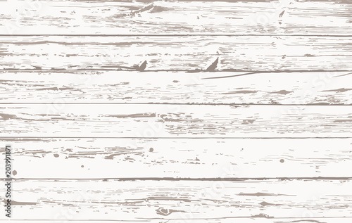 White wooden planks, table floor surface. Cutting chopping board. Wood texture. Vector illustration.