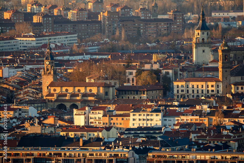 Panorama of the downtown of Vitoria-Gasteiz, Spain