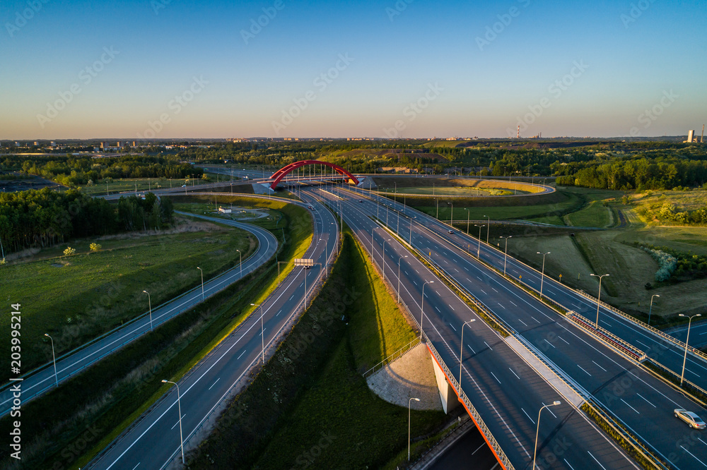 Autostrada perspektywa z drona Autostrada perspektywa z drona