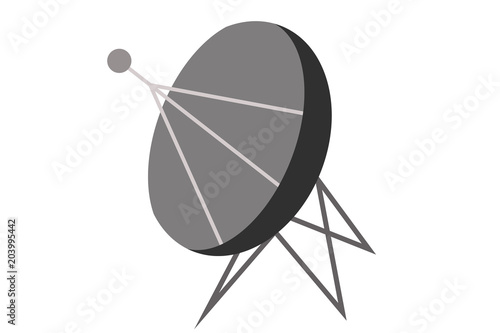 Antena parabólica de color gris.