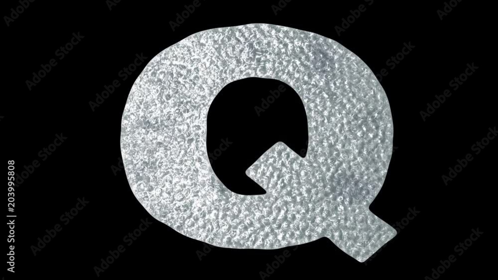 Letter Q - Animated Ice Water Letters Concept 
