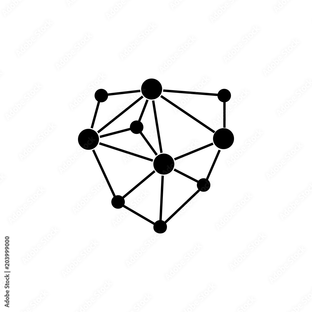 Abstract connection points and lines icon Abstract connection points and lines icon