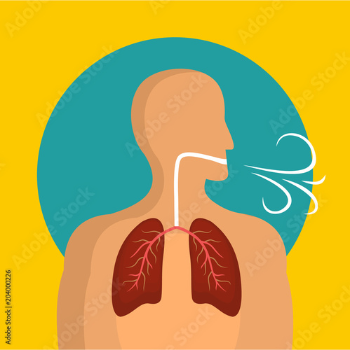 Breathing lungs icon. Flat illustration of breathing lungs vector icon for web design
