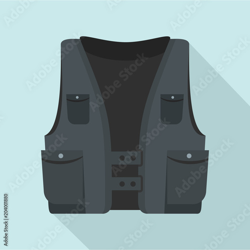 Pocket vest icon. Flat illustration of pocket vest vector icon for web design