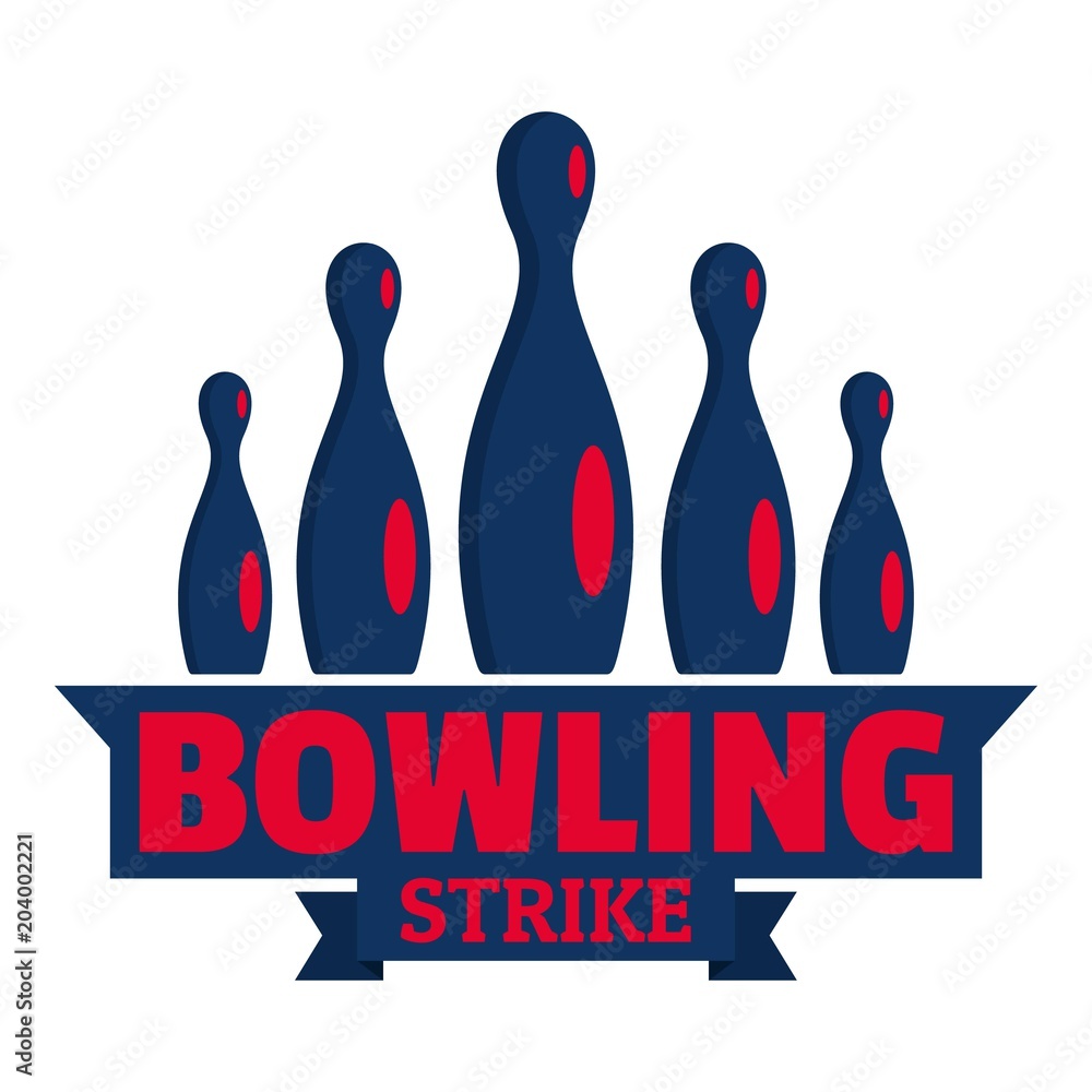Bowling logo. Flat illustration of bowling vector logo for web Stock ...