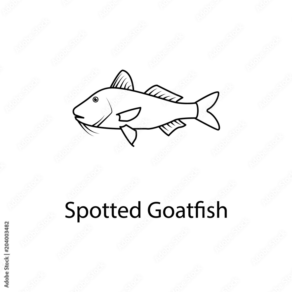 spotted goatfish icon. Element of marine life for mobile concept and web apps. Thin line spotted goatfish icon can be used for web and mobile. Premium icon