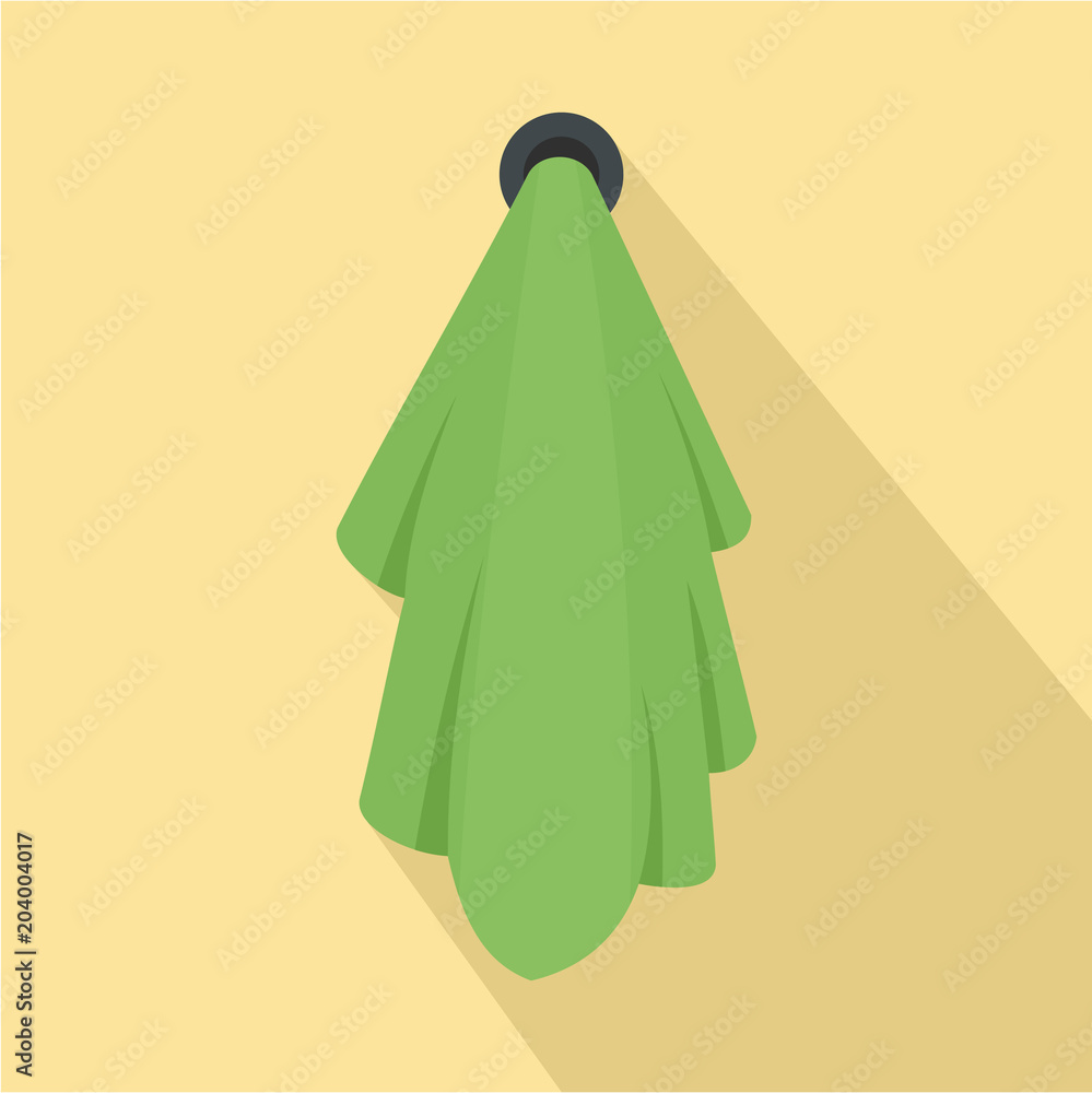 Green towel icon. Flat illustration of green towel vector icon for web design Green towel icon. Flat illustration of green towel vector icon for web design
