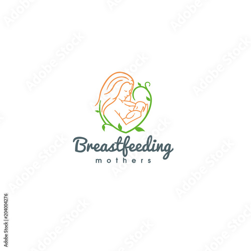 best original logo and designs concept inspiration for mother breastfeeding