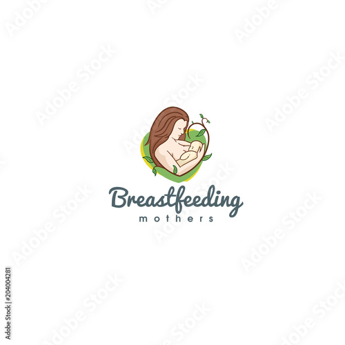 best original logo and designs concept inspiration for mother breastfeeding