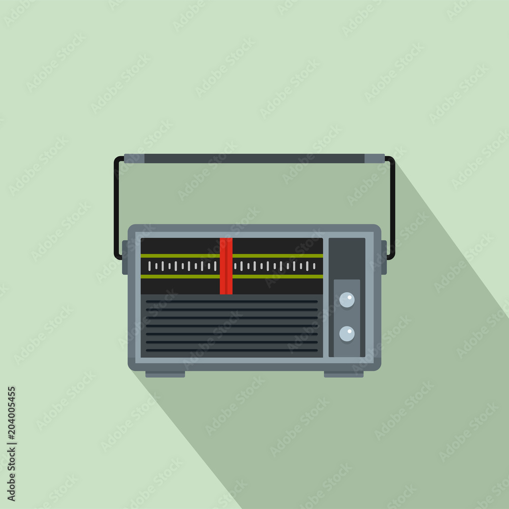 Red line radio icon. Flat illustration of red line radio vector icon for web design Red line radio icon. Flat illustration of red line radio vector icon for web design
