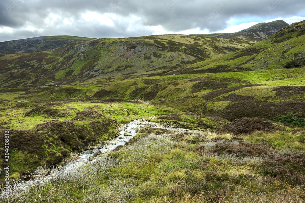 Scottish landscape. Cairngorm Mountains in Royal Deeside. Braemar, Aberdeenshire, Scotland, United Kingdom.